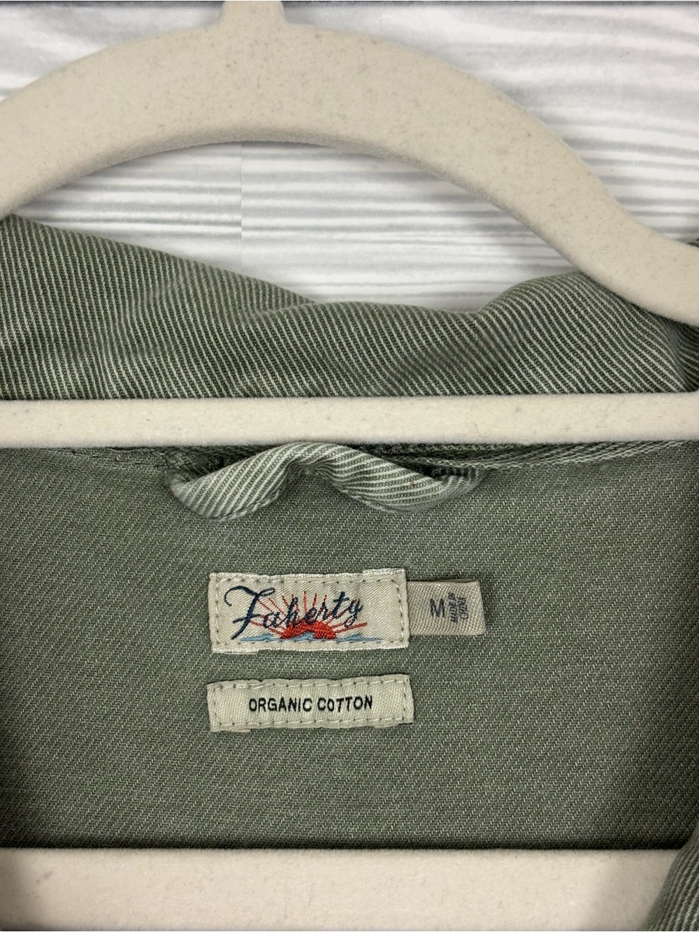 Faherty Sun bleached organic cotton green jumpsuit size medium - Picture 7 of 14